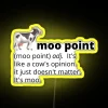 LED cow moo point definition display in vibrant colorful neon