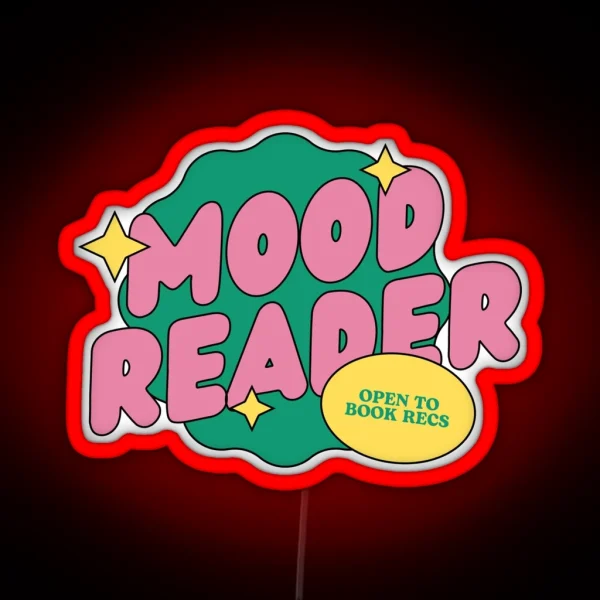 Mood Reader Open To Book Recs Green And Pink RGB Neon Sign