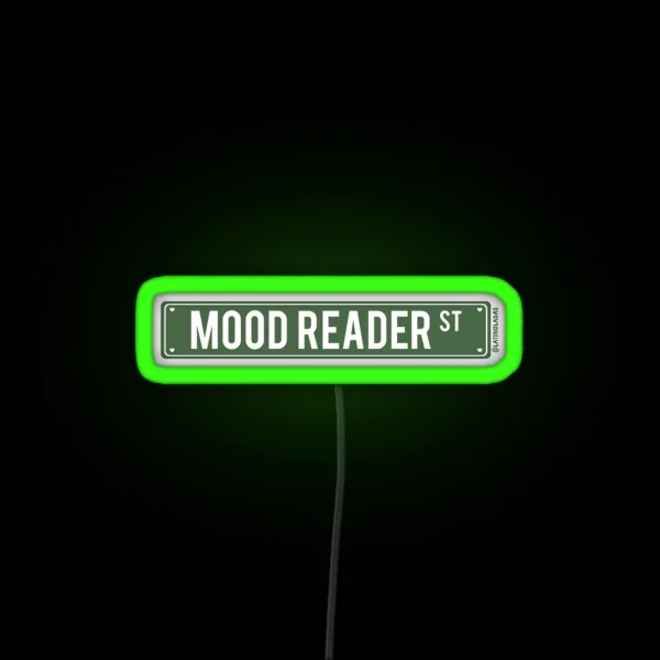 Mood Reader St Aesthetic Bookish Dark Green RGB Neon Sign
