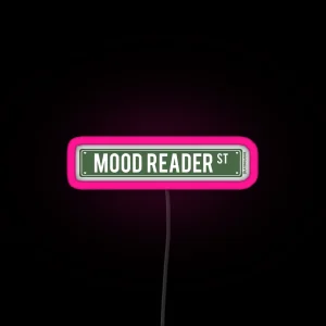 Mood Reader St Aesthetic Bookish Dark Green Road Street Sign RGB Neon Sign