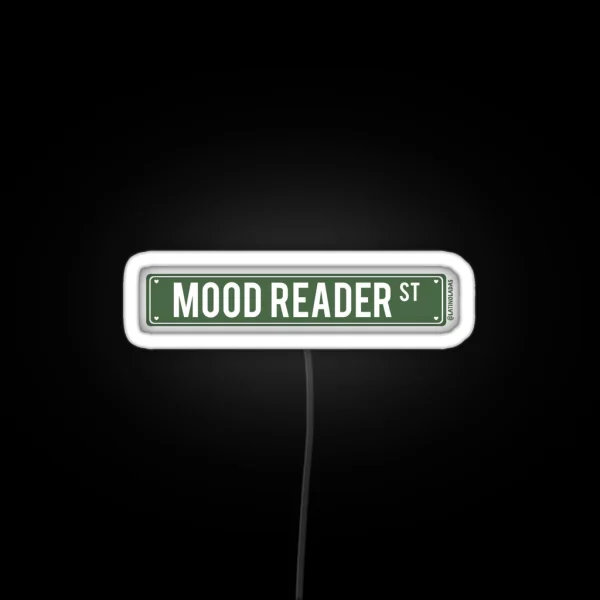 Mood Reader St Aesthetic Bookish Dark Green RGB Neon Sign