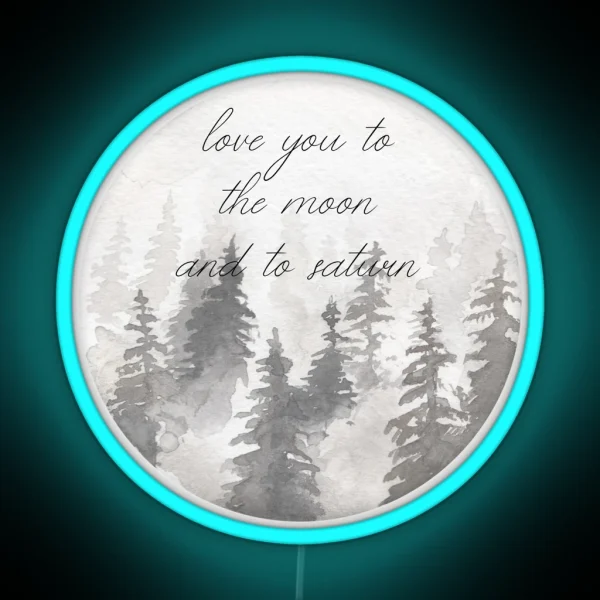 Moon And Saturn RGB Neon Sign