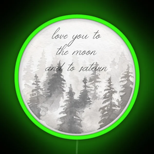 Moon And Saturn RGB Neon Sign