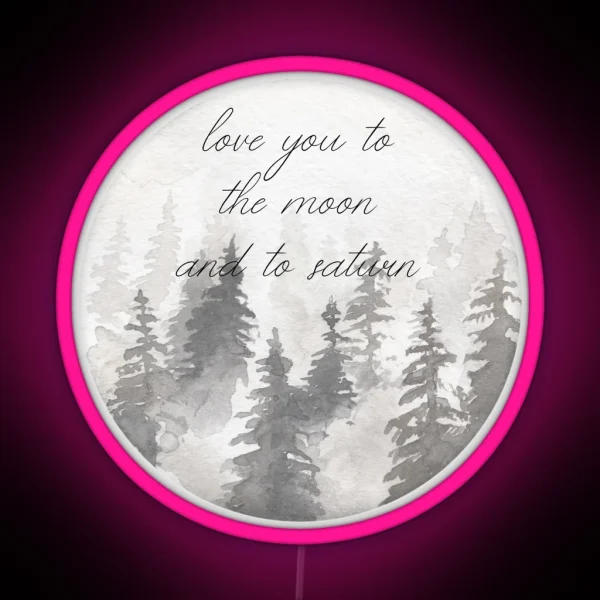 Moon And Saturn RGB Neon Sign