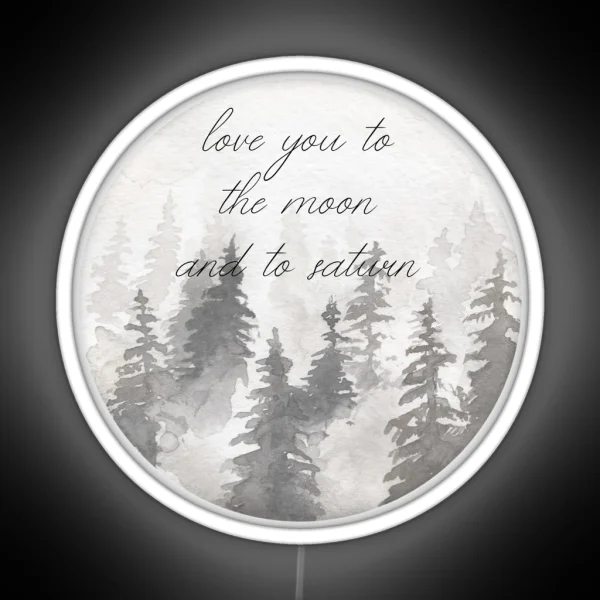 Moon And Saturn RGB Neon Sign