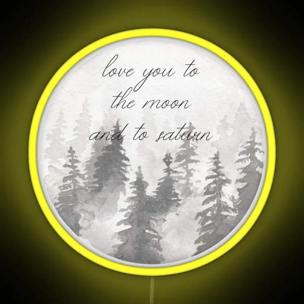 Moon And Saturn RGB Neon Sign