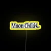 Whimsical colorful Moon Child led neon light decoration accent wall