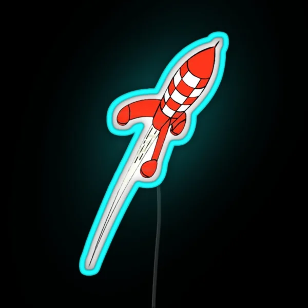 Moon Rocket RGB Neon Sign
