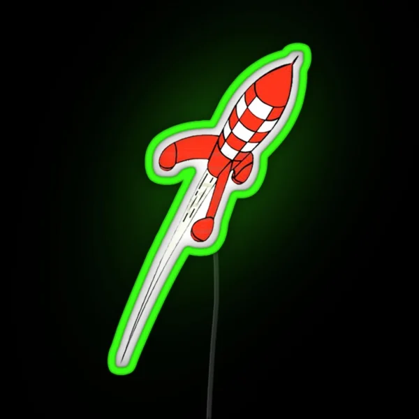 Moon Rocket RGB Neon Sign