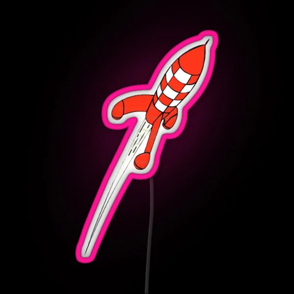 Moon Rocket RGB Neon Sign