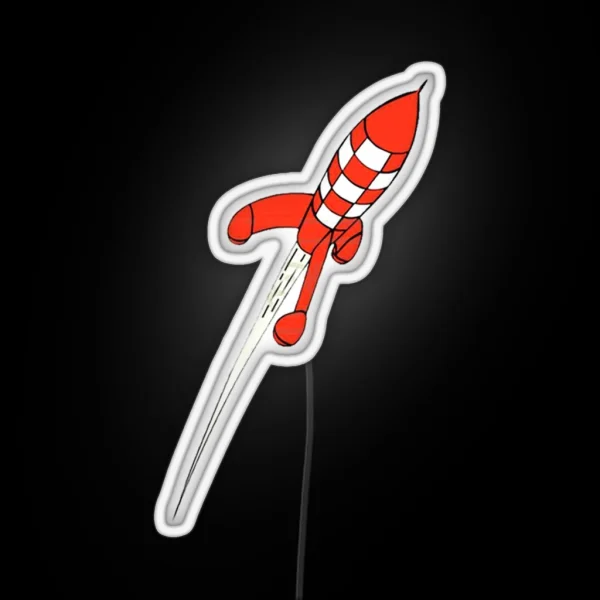 Moon Rocket RGB Neon Sign