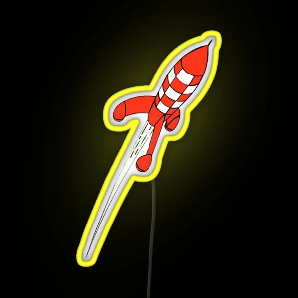 Moon Rocket RGB Neon Sign