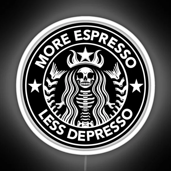 More Espresso Less Depresso Coffee Sign RGB Neon Sign
