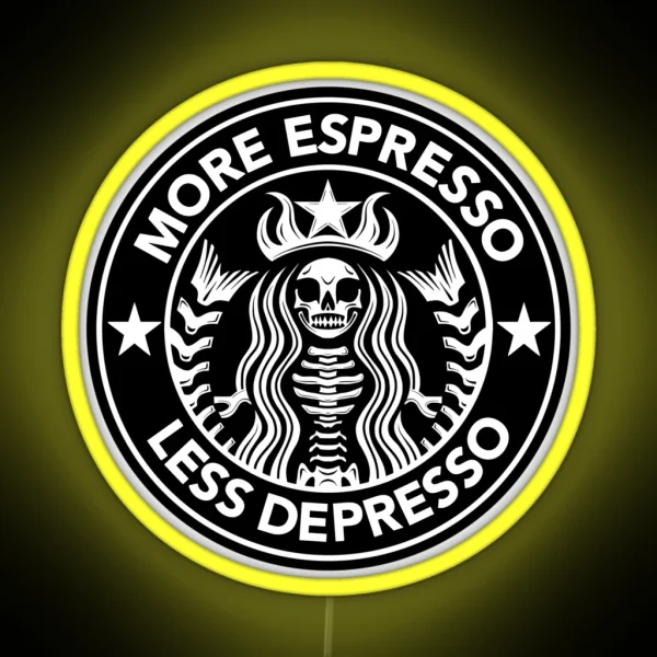 More Espresso Less Depresso Coffee Sign RGB Neon Sign