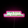 Vibrant RGB neon sign declares love for extra guac goodness