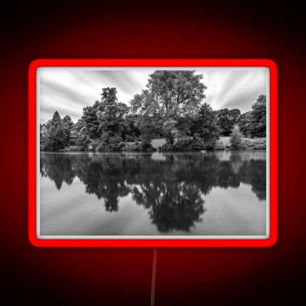 Moseley Park And Pool Birmingham Mono Long Exposure RGB Neon Sign