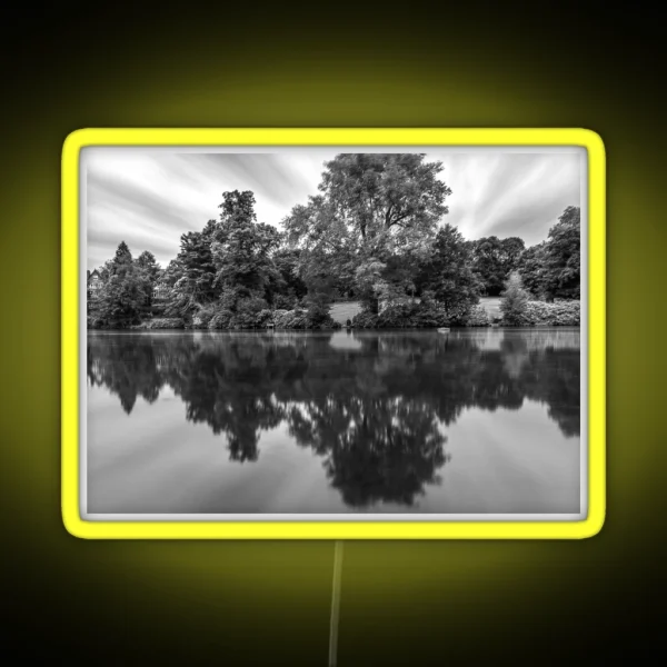 Moseley Park And Pool Birmingham Mono Long Exposure RGB Neon Sign