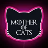 Vibrant Mother of Cats Neon Sign with Bright RGB Colors