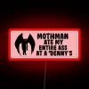 Mysterious creature warning sign featuring humorous cryptid theme and color