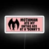 Illuminated Mothman Cryptid Mural in RGB Neon LED Display