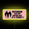 Mothman Funny Cryptid Bumper Sign with RGB Neon Art Display