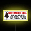 Colorful Mothman RGB neon sign with funny humorous retro vibe