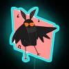 Mothman party decoration with vibrant multicolor RGB neon sign art