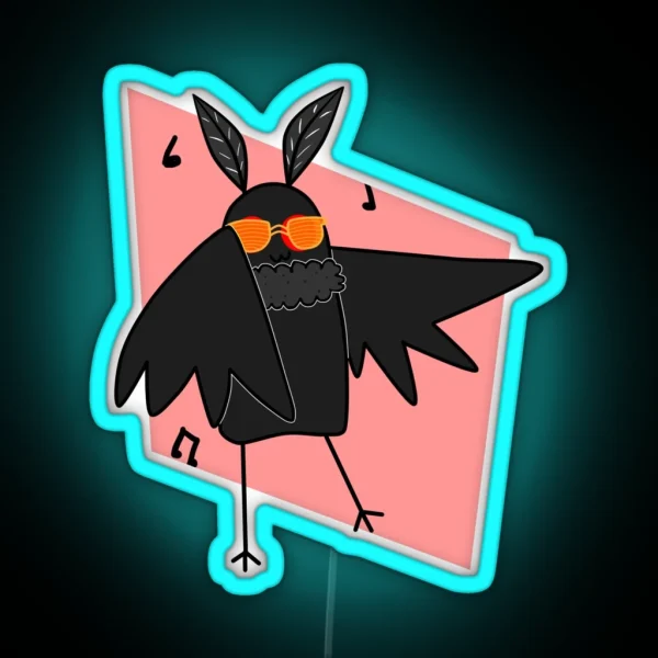 Mothman Partying RGB Neon Sign