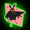 Mysterious Mothman icon brings vibrant party ambiance with colorful glow