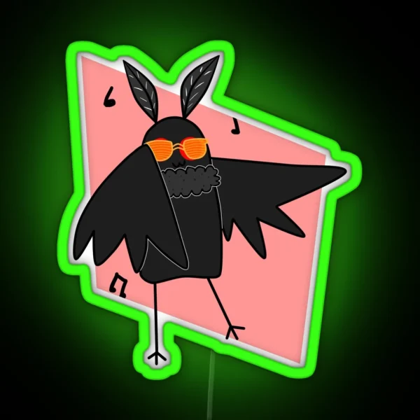 Mothman Partying RGB Neon Sign
