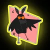 Mothman partying in vibrant RGB neon light display artwork