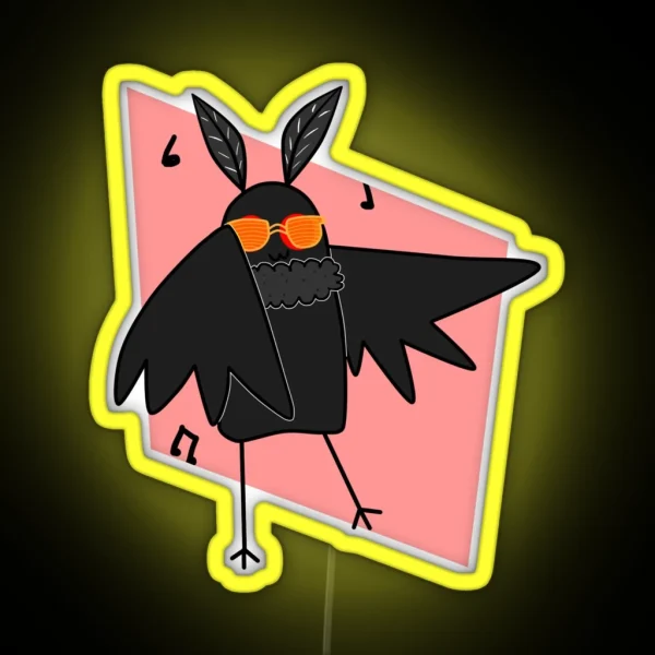 Mothman Partying RGB Neon Sign