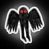 Mysterious Mothman silhouette illuminated in vibrant RGB glow accents