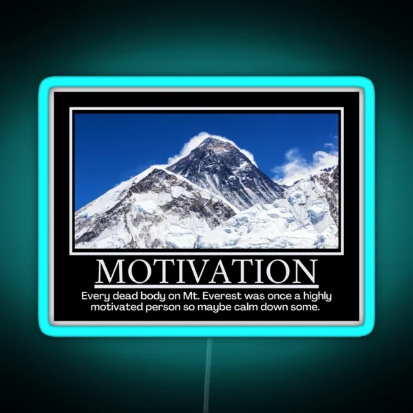 Motivation Demotivational Poster RGB Neon Sign