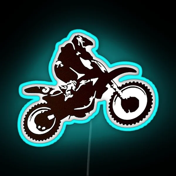 Motor X Silhouette Dirt Bike RGB Neon Sign
