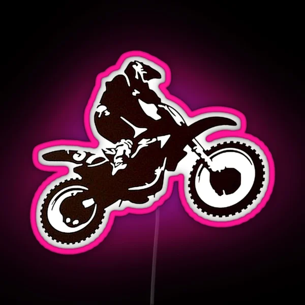 Motor X Silhouette Dirt Bike RGB Neon Sign