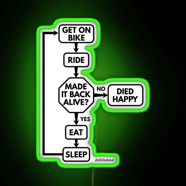 Motorcycle Dirt Bike Chart RGB Neon Sign