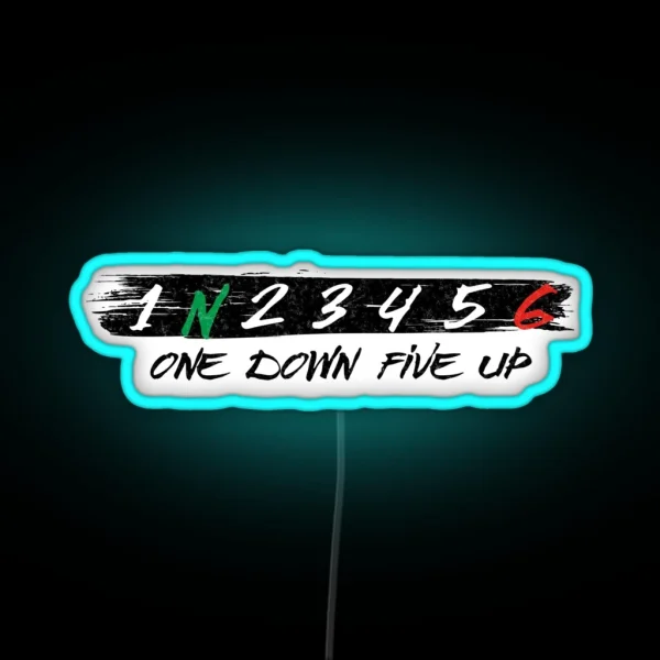 Motorcycle Gear Shift Six Speed One Down Five Up RGB Neon Sign