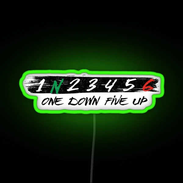 Motorcycle Gear Shift Six Speed One Down Five Up RGB Neon Sign