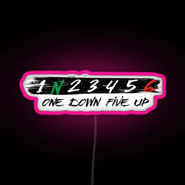 Motorcycle Gear Shift Six Speed One Down Five Up RGB Neon Sign