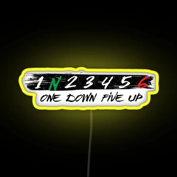 Motorcycle Gear Shift Six Speed One Down Five Up RGB Neon Sign