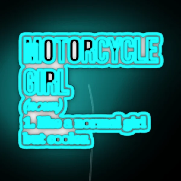 Motorcycle Girl Definition RGB Neon Sign