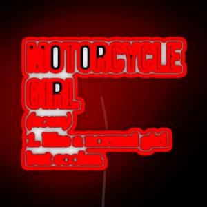 Motorcycle Girl Definition RGB Neon Sign