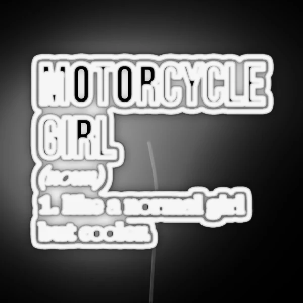 Motorcycle Girl Definition RGB Neon Sign