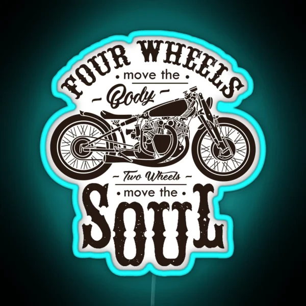 Motorcycle Quote With Graphic Design RGB Neon Sign