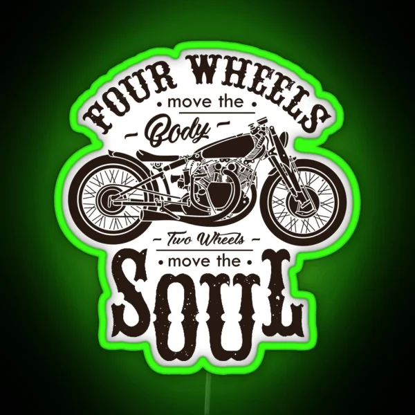 Motorcycle Quote With Graphic Design RGB Neon Sign