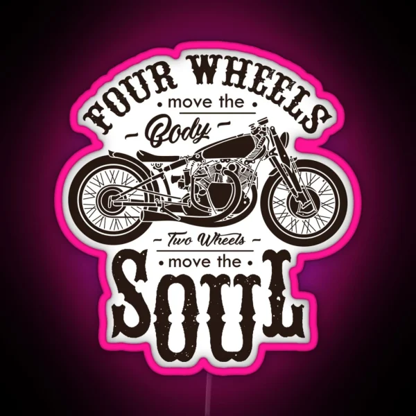 Motorcycle Quote With Graphic Design RGB Neon Sign