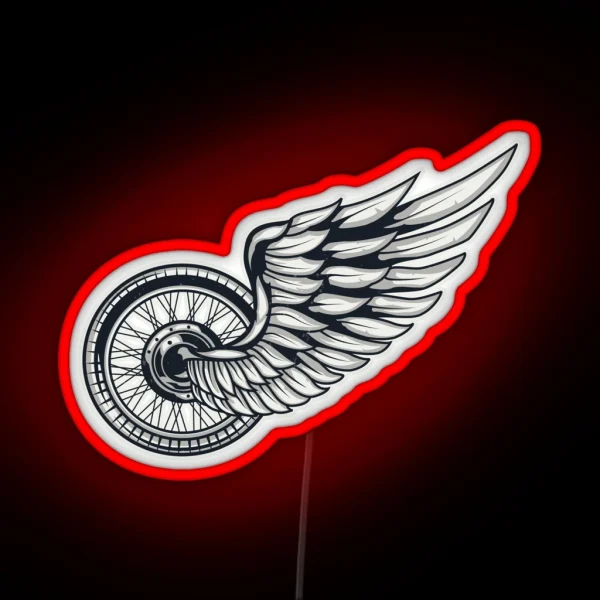 Motorcycle Wheel With Wings RGB Neon Sign