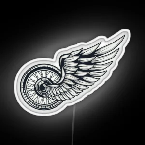 Motorcycle Wheel With Wings RGB Neon Sign