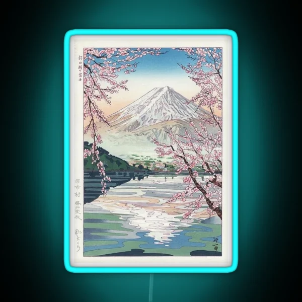 Mount Fuji Cherry Blossom RGB Neon Sign